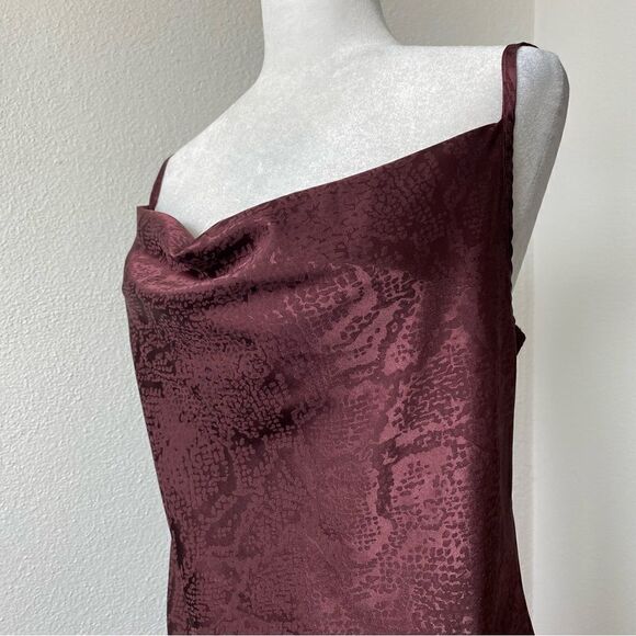 Cuidado con el Perro Spaghetti Straps Dress Burgundy Sexy Bodycon M - Picture 4 of 10